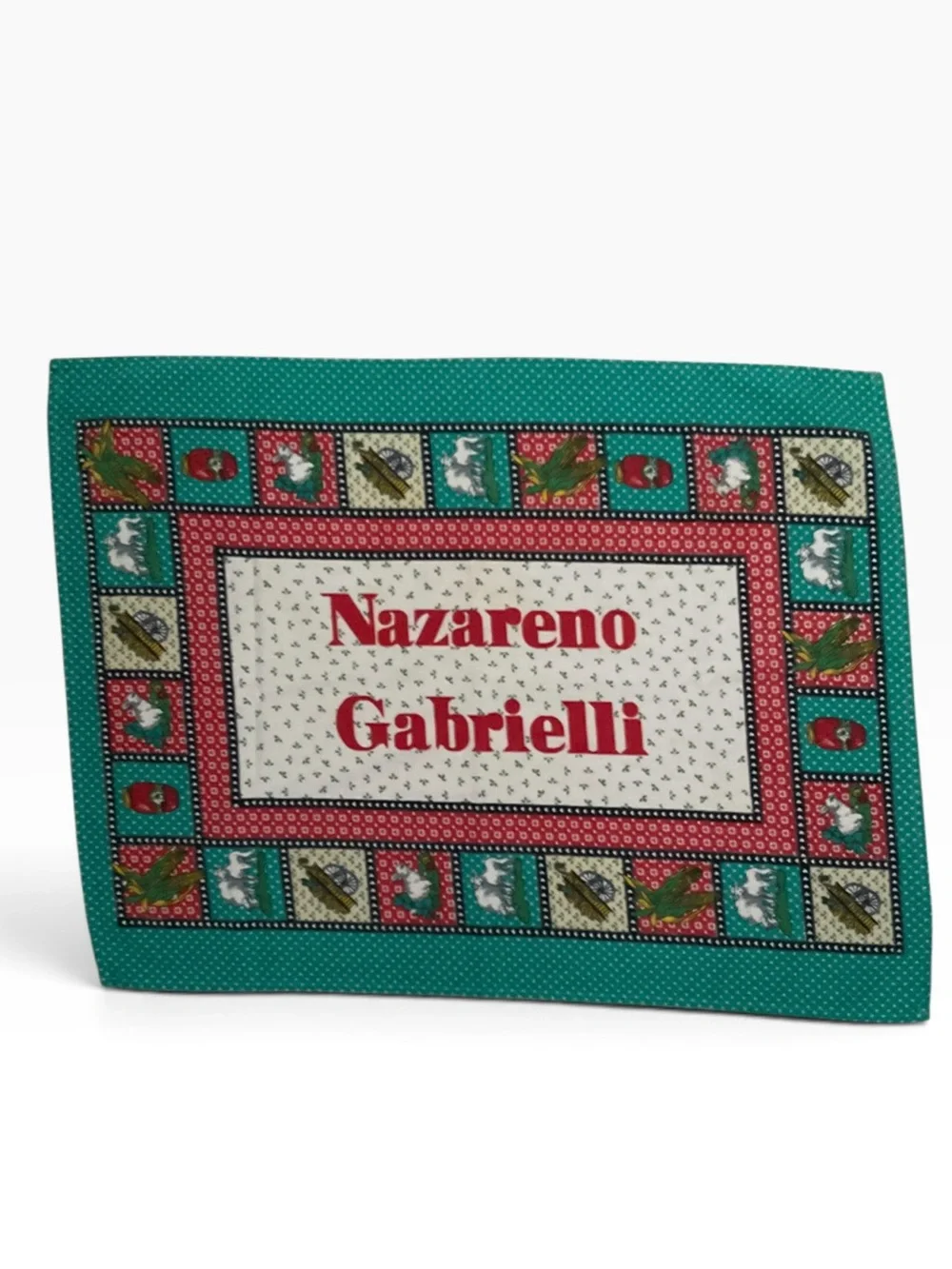 NAZARENO GABRIELLI Vintage Cotton Tea Towels Placemat (2)  Historic Luxury Brand
